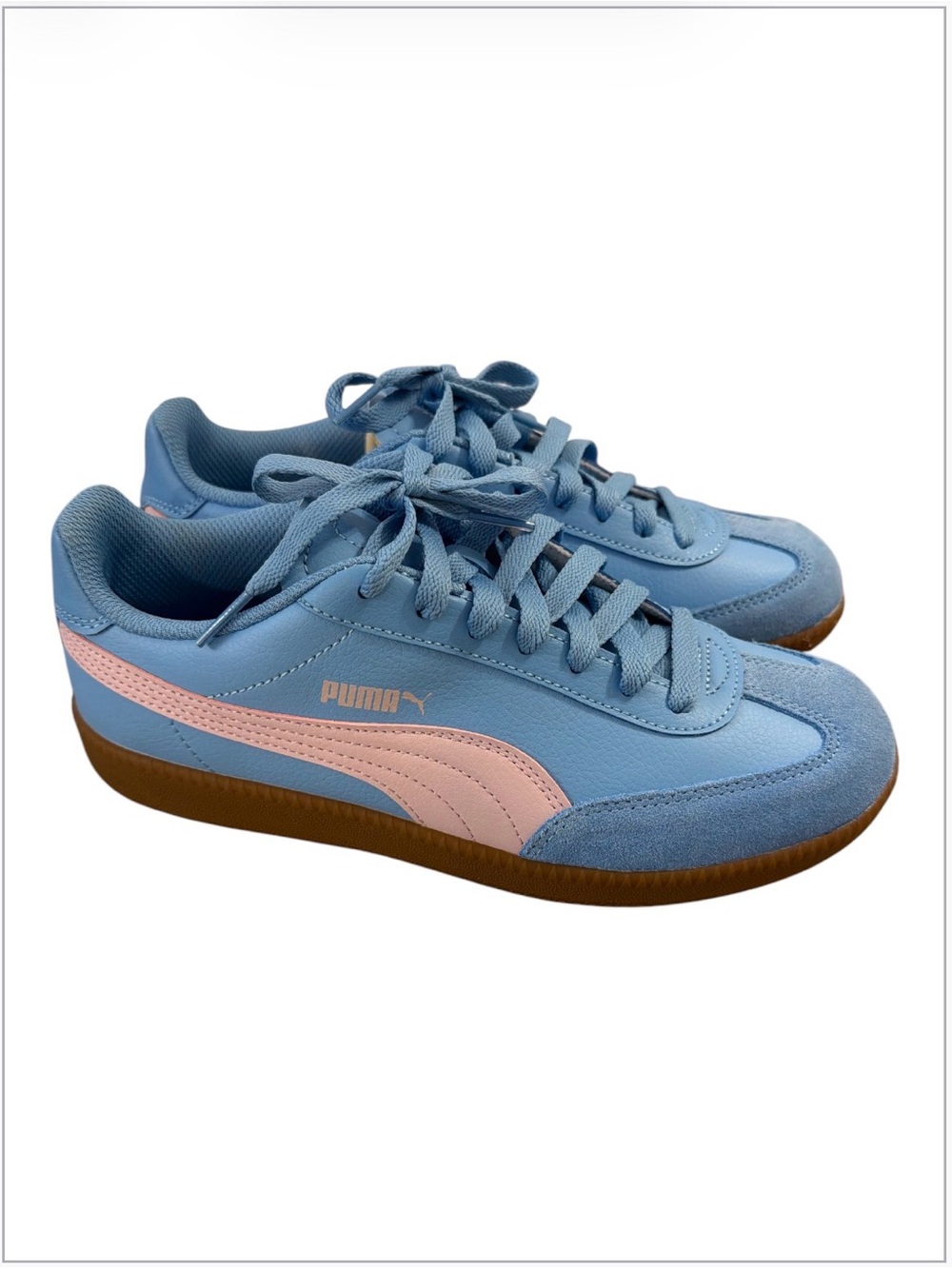 PUMA Club II Era Blue & Pink Suede Leather Sneakers Women’s Size 8.5